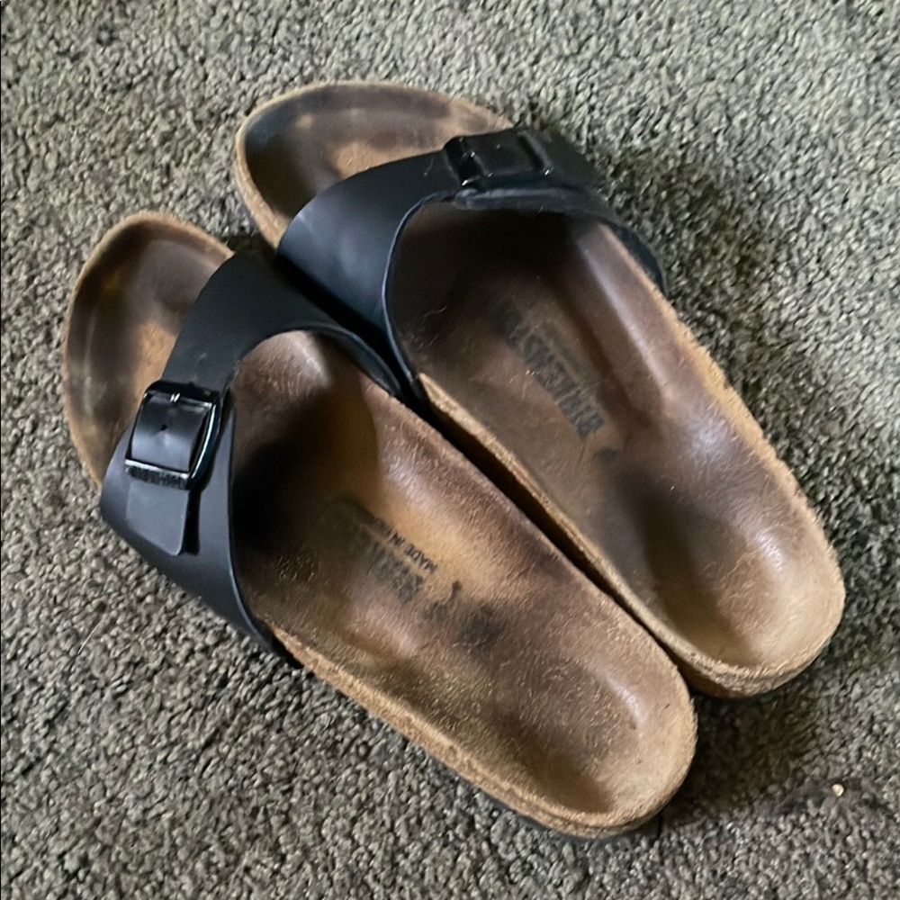 Birkenstock Madrid Black Slides, size 38